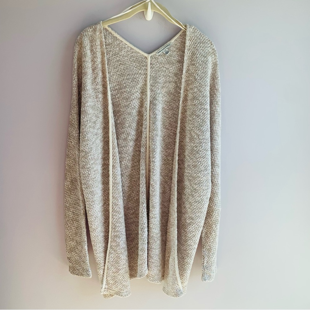 American Eagle Open Front Lightweight Cardigan Cotton Blend Cream Tan EUC Medium